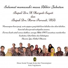 Ucapan Terimakasih kepada Walikota dan Wakil Walikota Yogyakarta periode 2017 s/d 2022